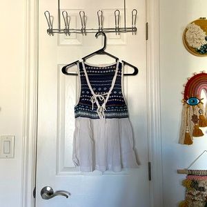 boho embroidered tank